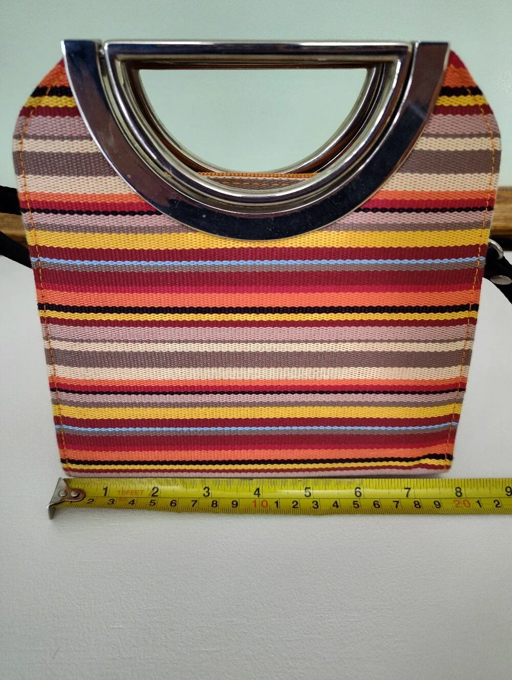 Striped Multicolor Crossbody Tote - Unbranded